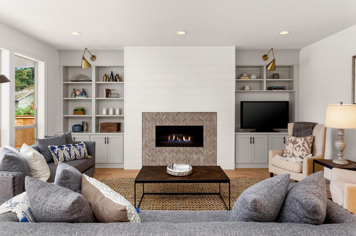 A Fireplace and Bookshelf Installation In One