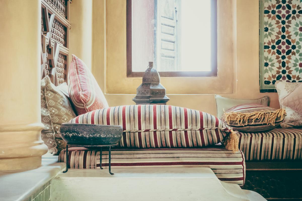Texture in Moroccan design is key for both comfort and aesthetic value.