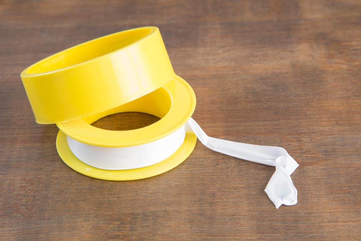 Plumbing tape can serve as a temporary yet effective solution for a leaking pipe.