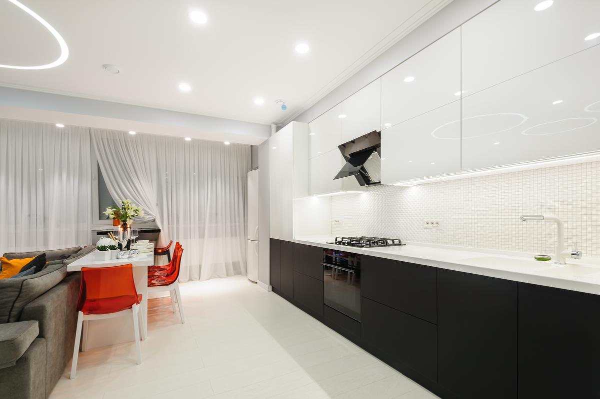 LED fixtures provide both style and brightness.