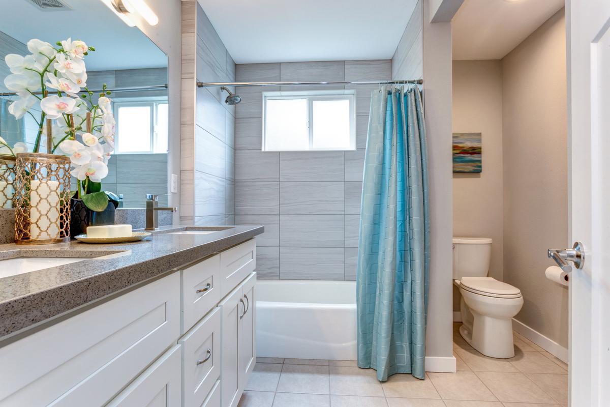 Aim for a bathroom layout where the toilet isn’t the first thing you see when you open the door.