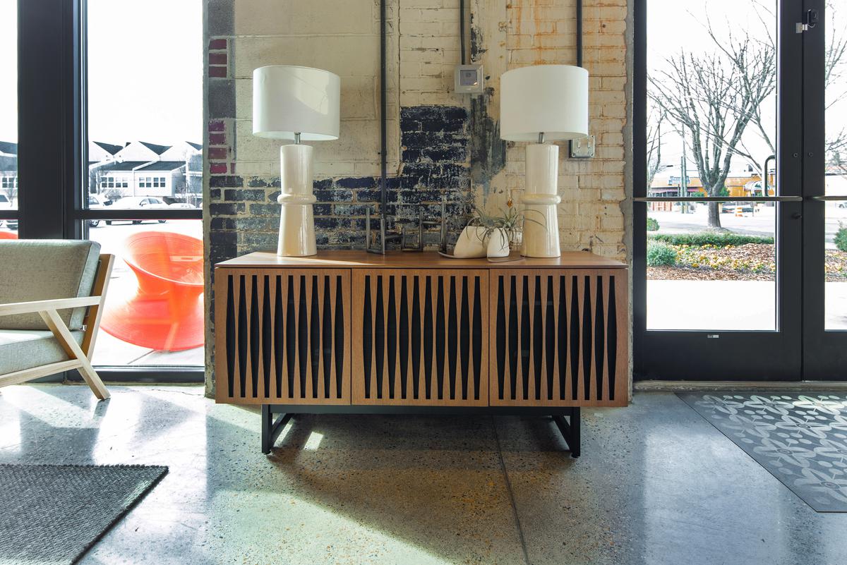 The simple layout of modern media consoles makes them easy to recreate.