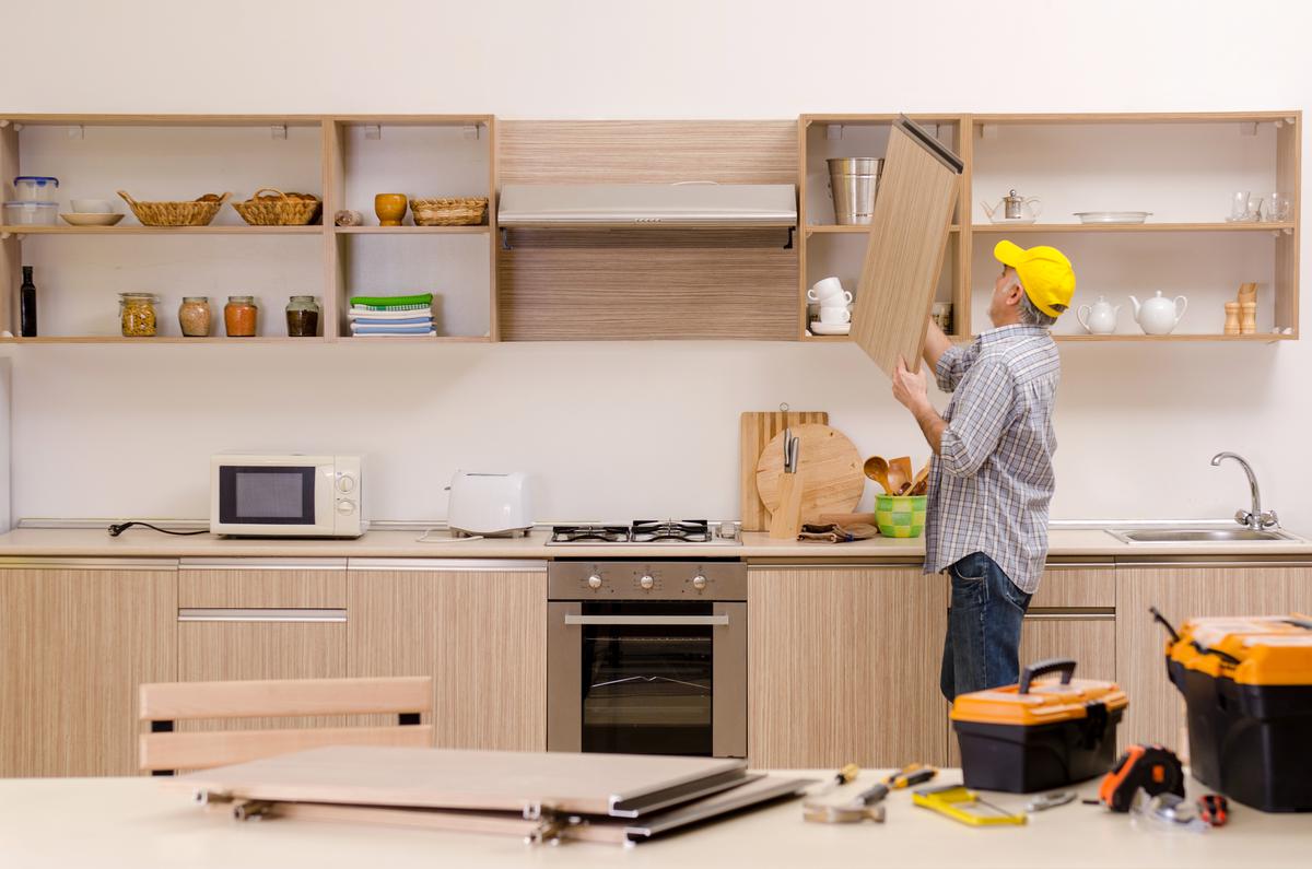 Fixing damaged cabinets requires the most basic tools and some time.
