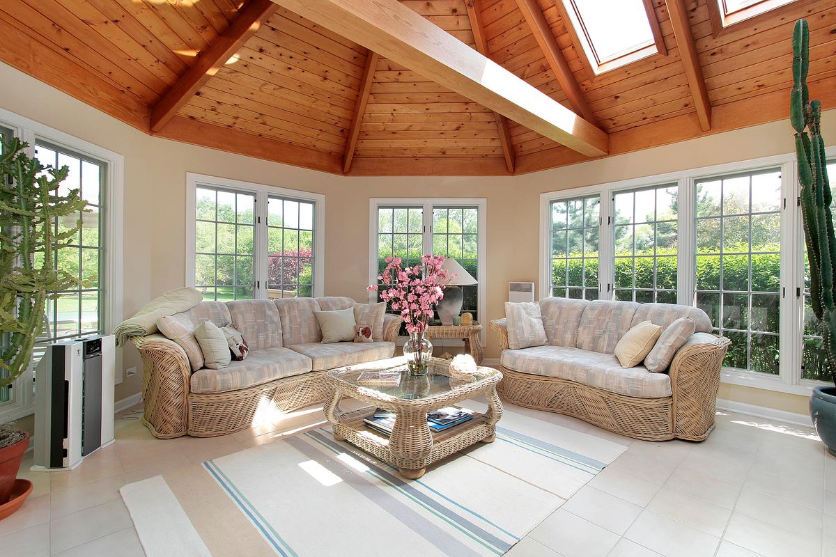Make your sunroom as comfy as possible.