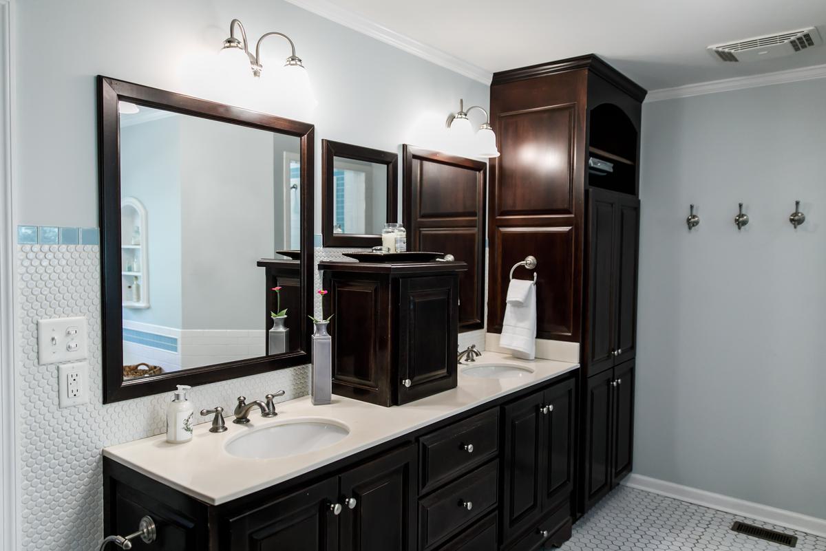 Strategic placement of lighting fixtures is an integral part of bathroom renovation.