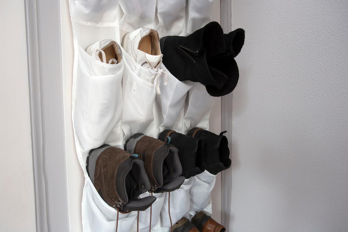 Hanging shoe organizers are effective solutions for storing your footwear.