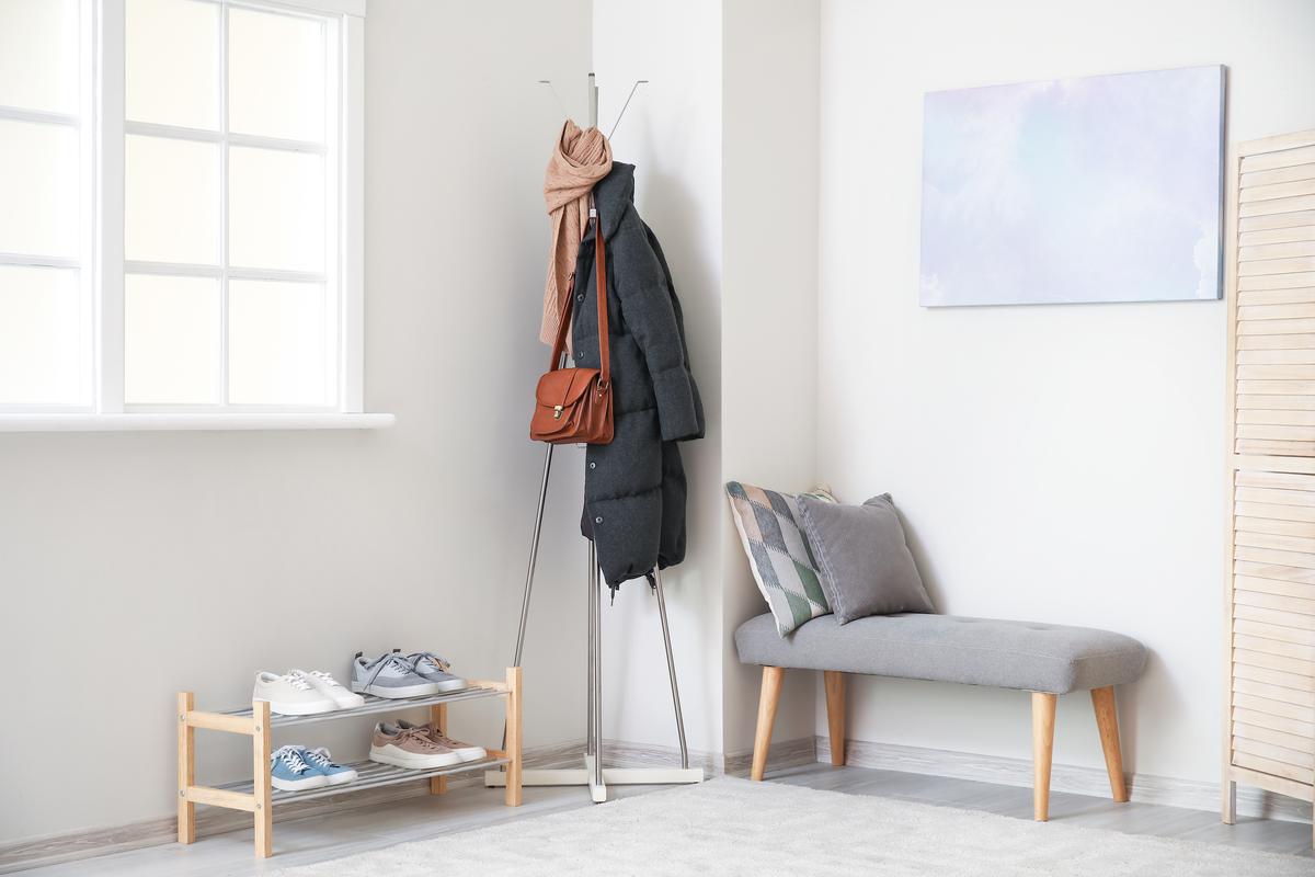 Small show racks are perfect for entryways where space is limited.