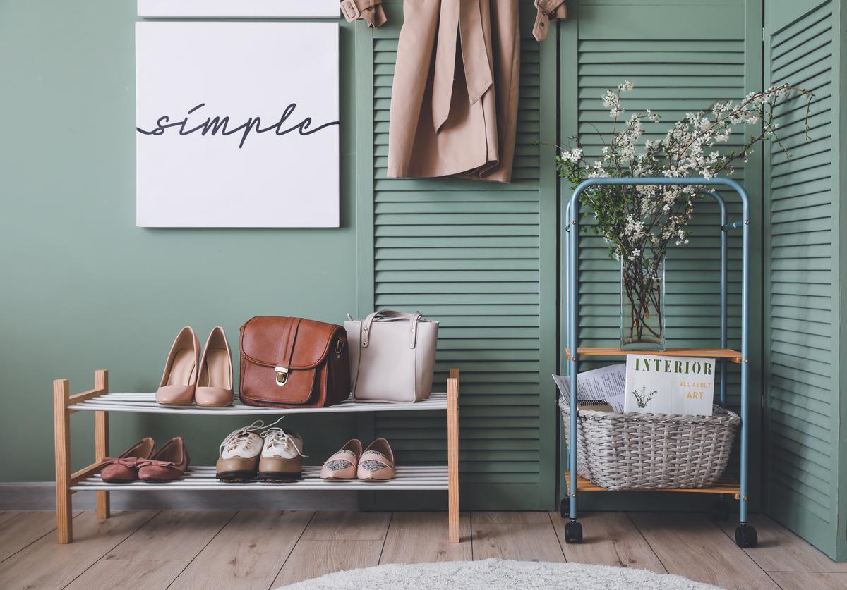 A calm shade of green can complement hardwood flooring as well as other natural elements.