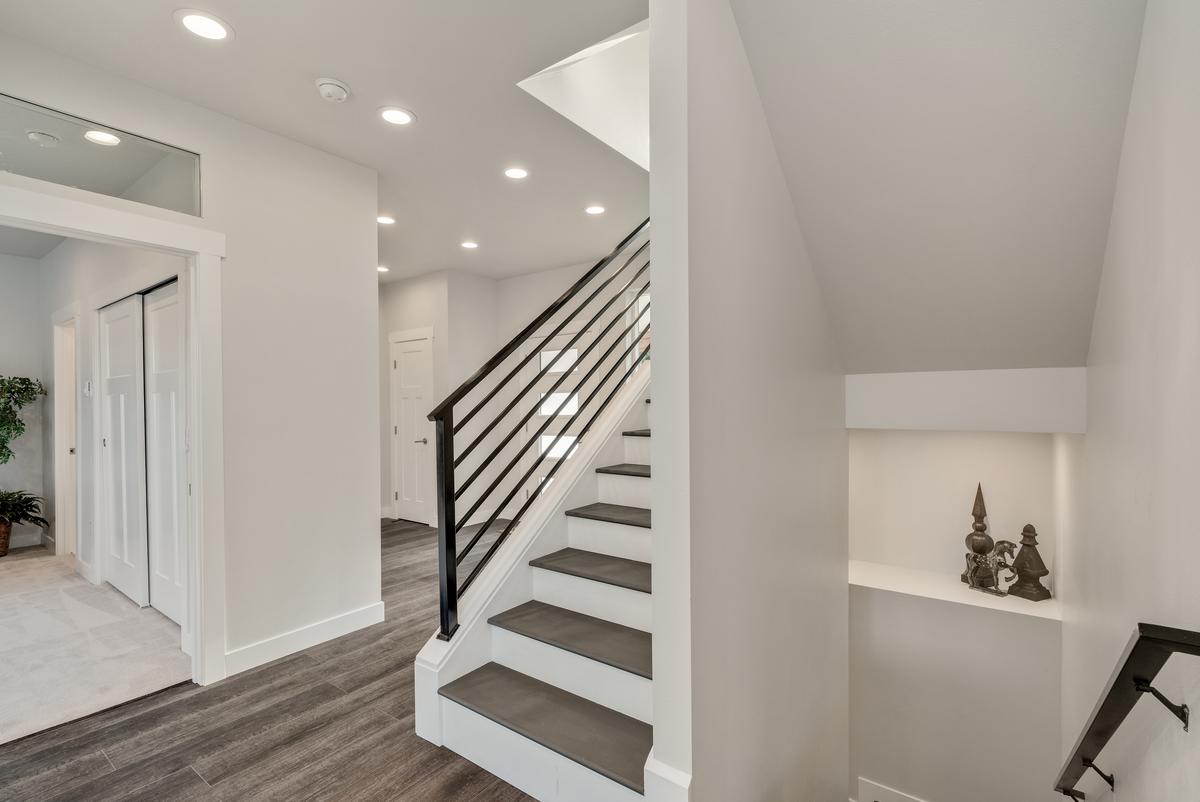 Create a sleek, modern look in your foyer with recessed LED lighting.