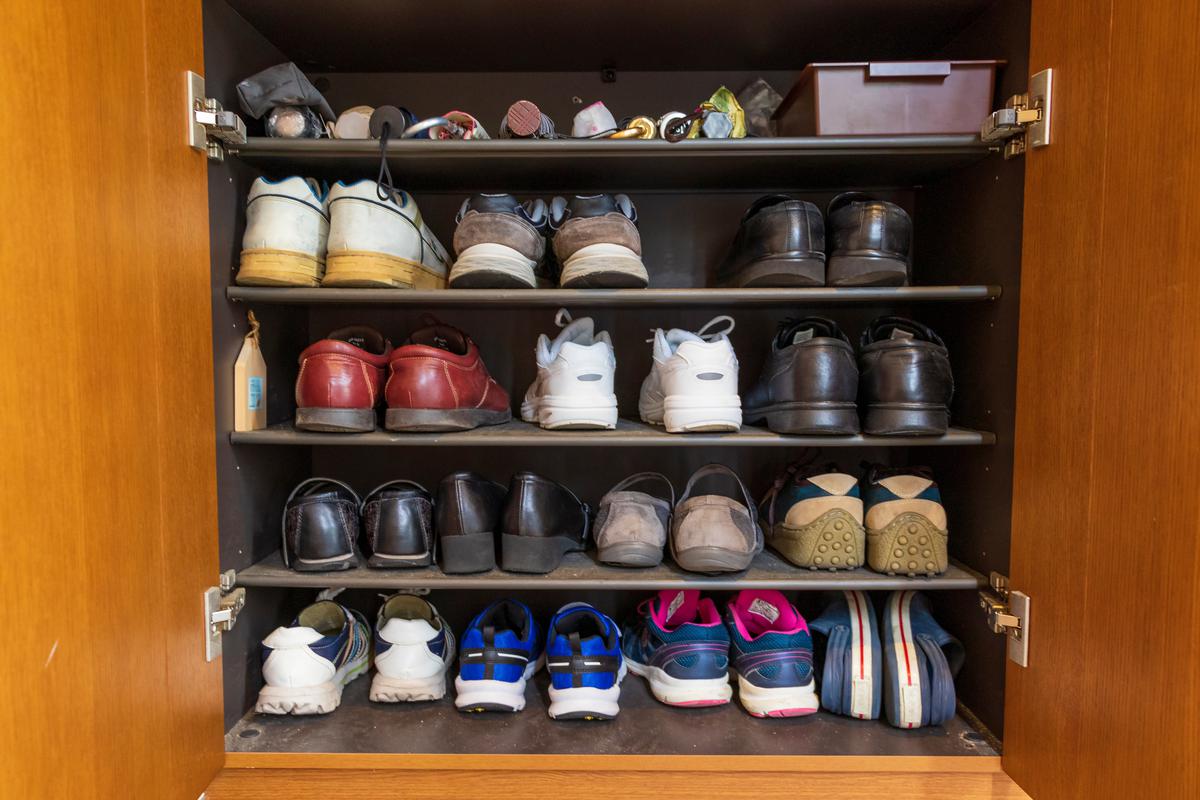 Consider going for a shelved sideboard if you have too many shoes to store.