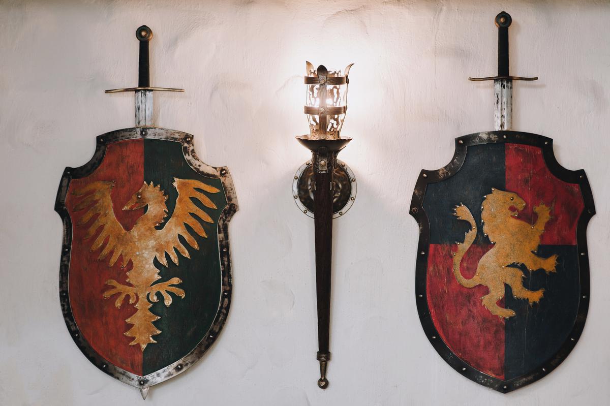 Shields and swords can make for excellent wall decor.