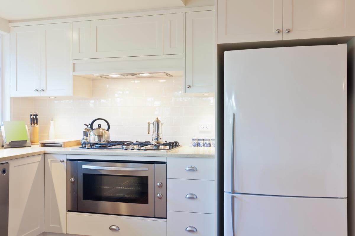 An empty corner can always fit a fridge.