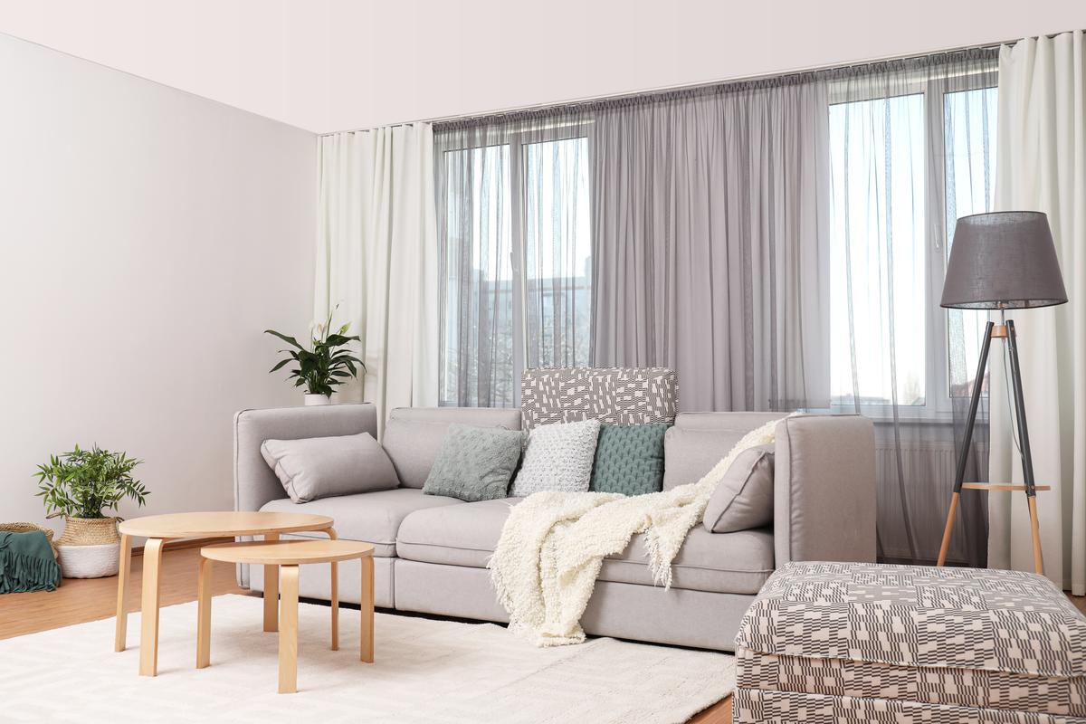 Calm and Relaxing Neutral Grey Living Room Curtains