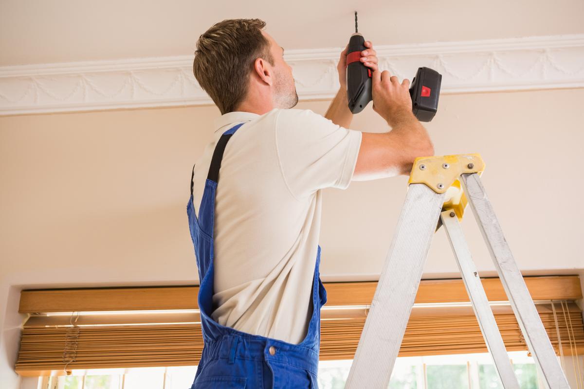 Always verify that both your anchors and drywall can support the required weight before installing drywall screws into the ceiling.