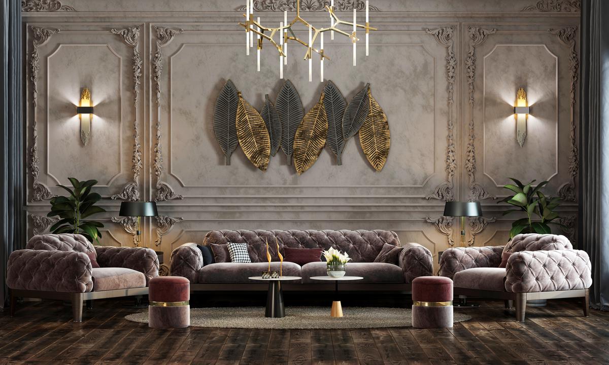 Elegant Textures and Materials for a Gothic Revival Living Room