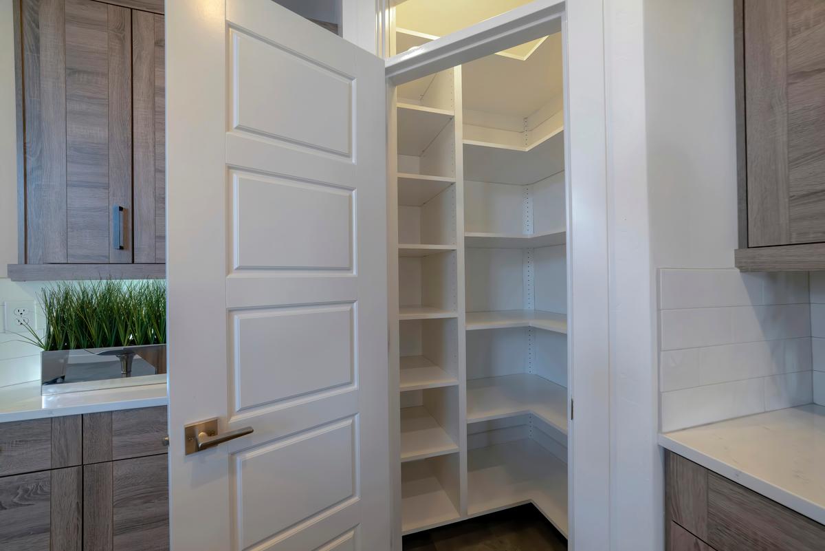 Even a small corner pantry can come in handy.