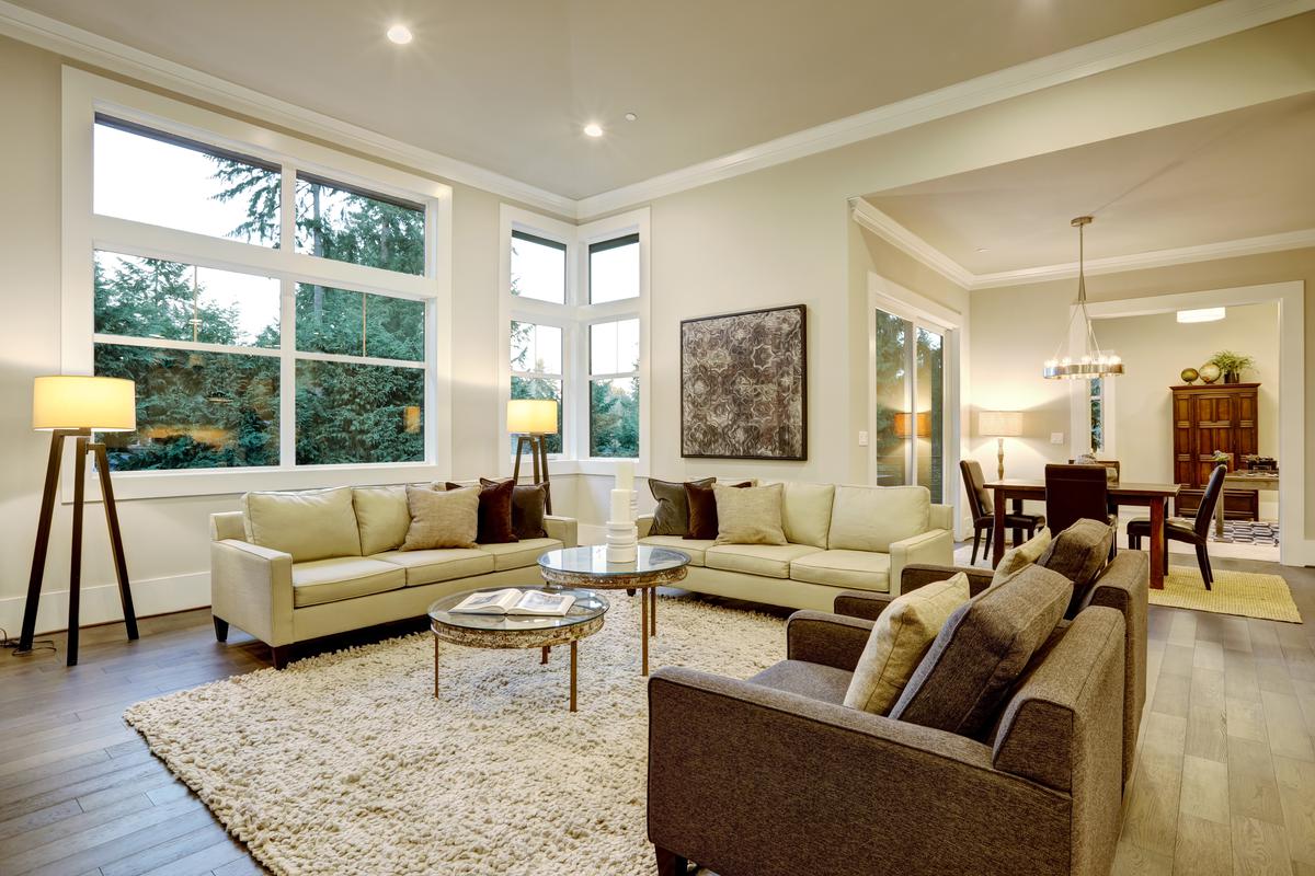 A living room characterized by a neutral color palette can lend a reposeful and inviting aesthetic.