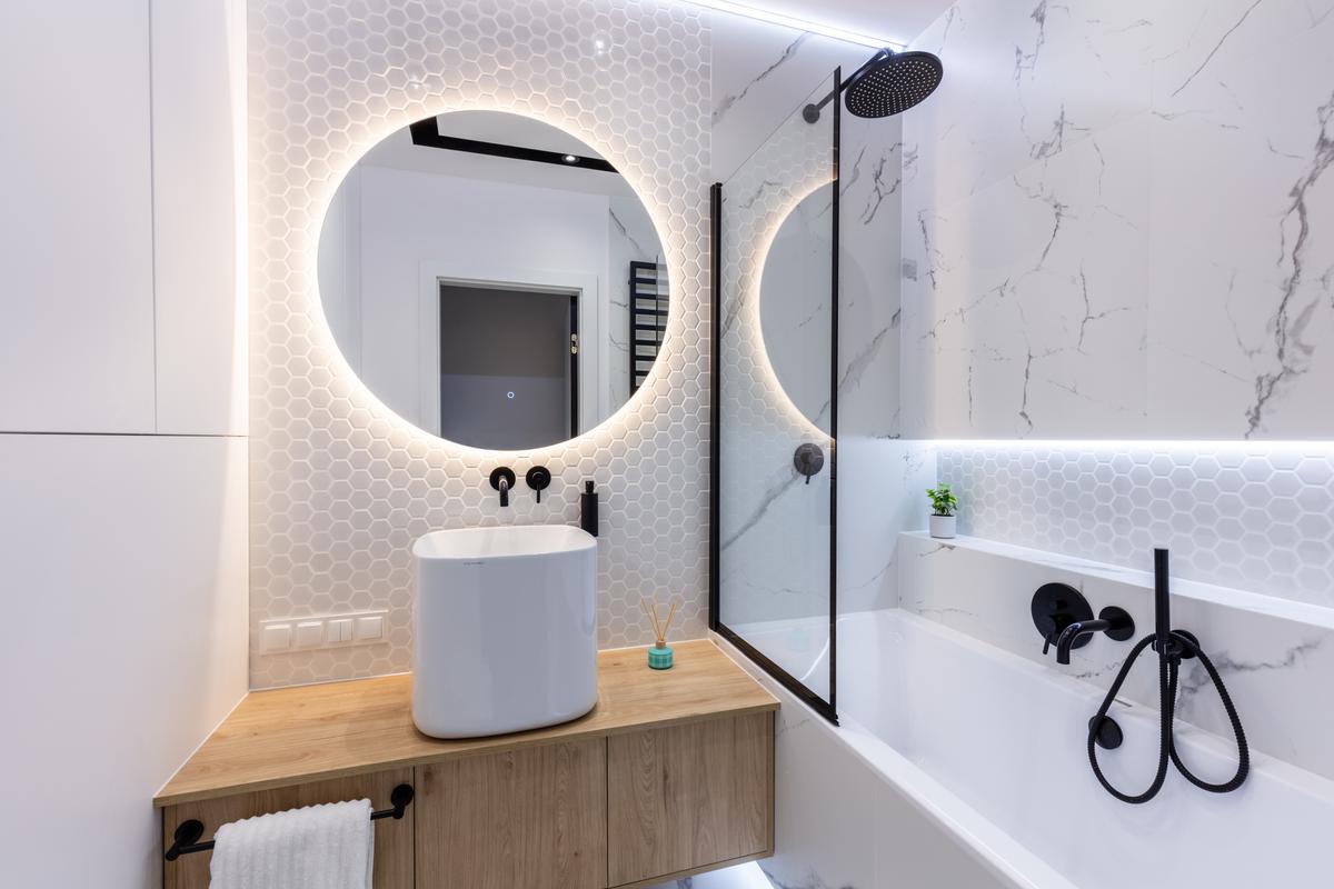 Make your bathroom vanity stand out with an unusual sink design.