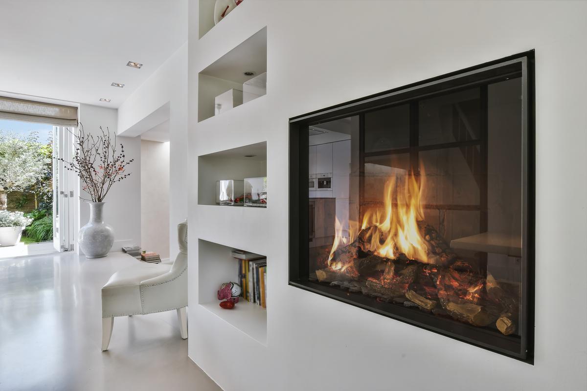Save Wall Space with a Wall-Mounted Fireplace