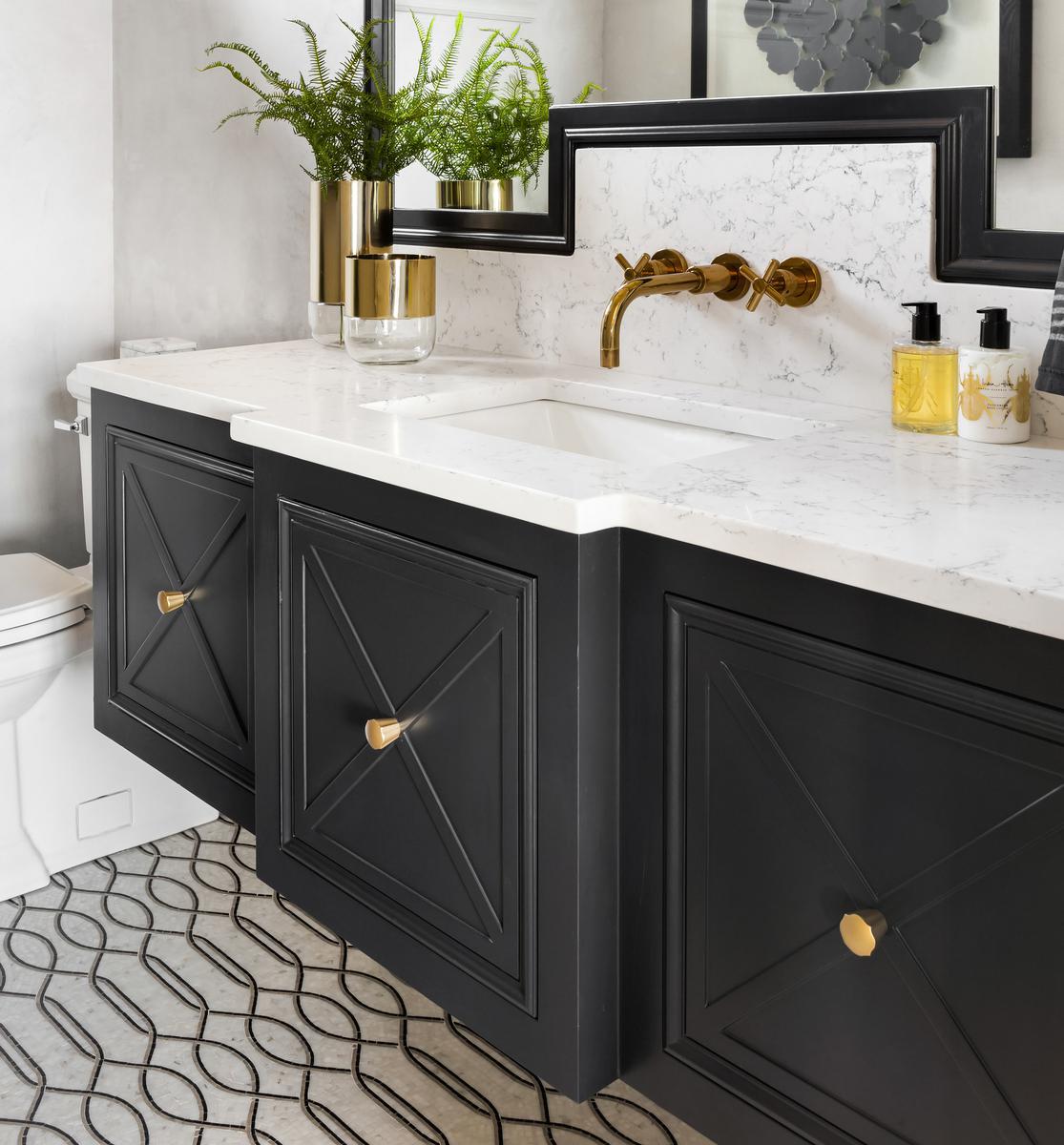 Vanity sinks offer ample storage space while offering a classy look at the same time.