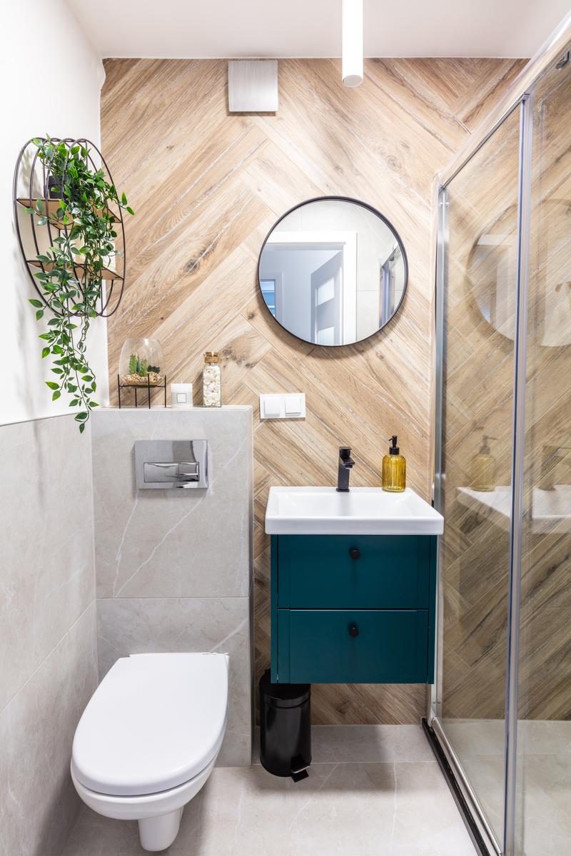 An integrated bathroom sink will be smaller than average, but still add practicality to your bathroom vanity.