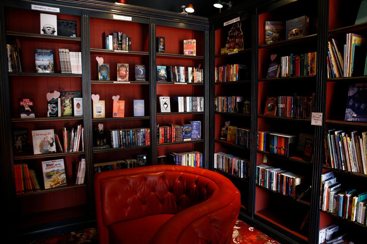 bookcases along the walls