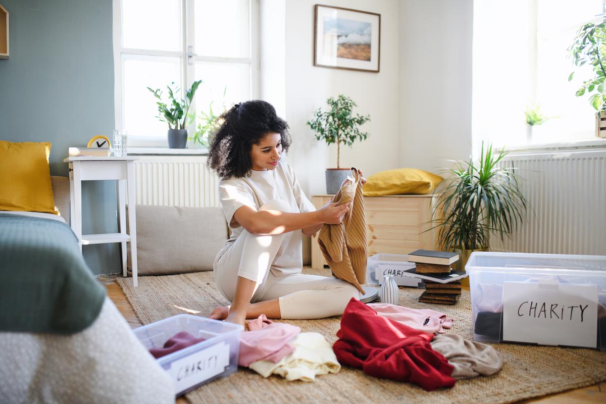 Keep your small space free of clutter with an organized sorting system.