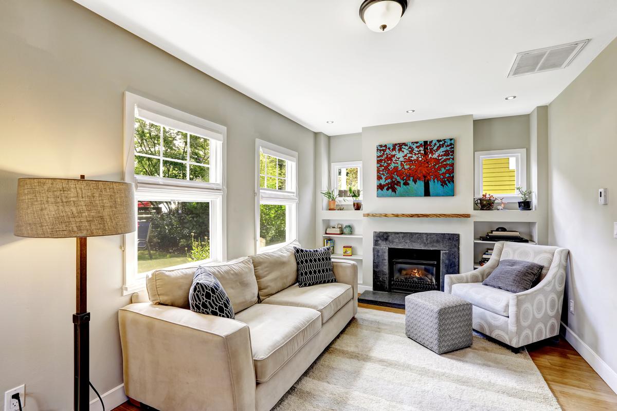 Whether for storage or decor, we recommend making good use of all available flat surfaces to add to the coziness of a small space.