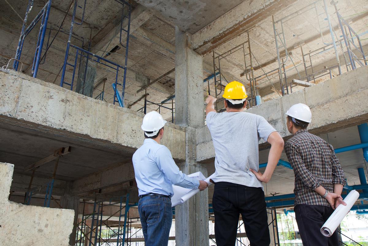 engineer and architect at construction site