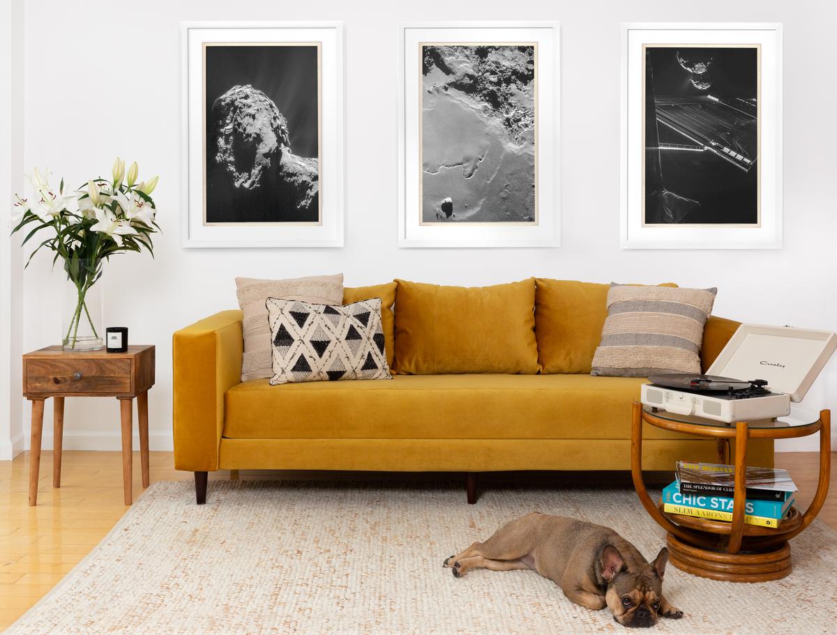 Essential Sofa by Sabai in Mustard. Photographer: Ben Hartschuh
