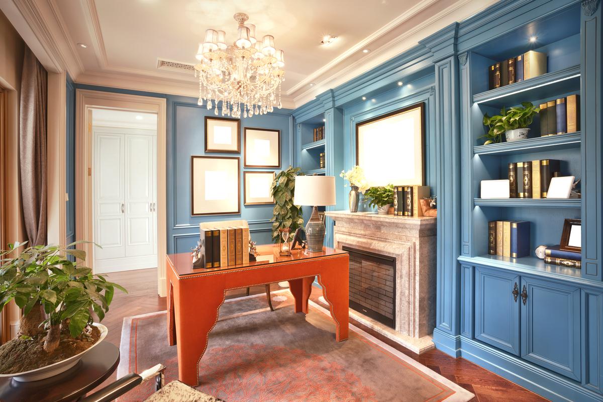 french traditional style home library