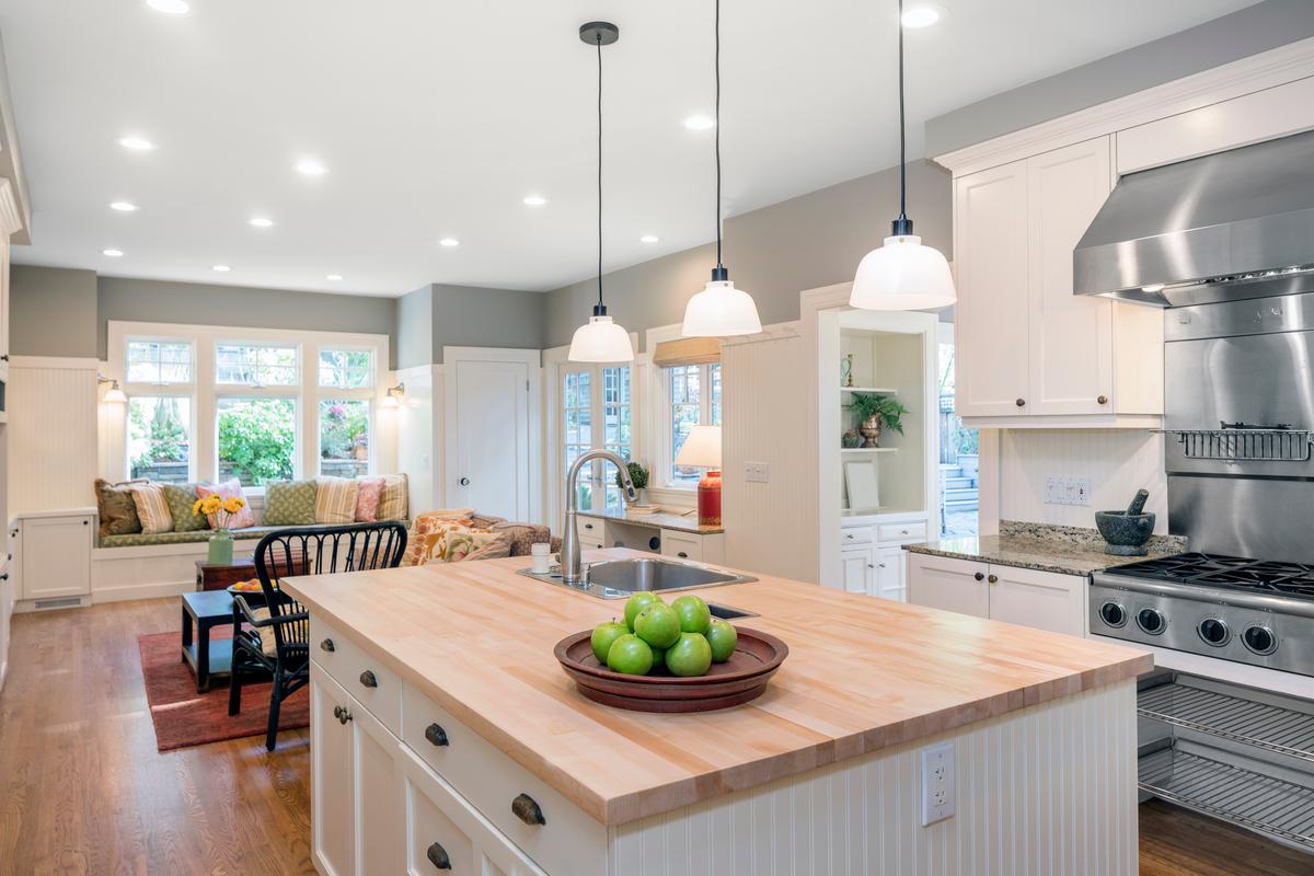 The kitchen island can easily become a focal point in your kitchen.