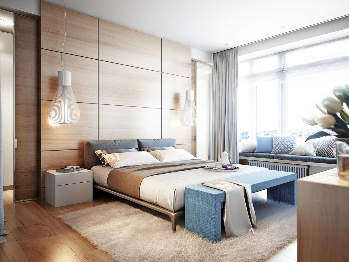 neutral and cool tones bedroom