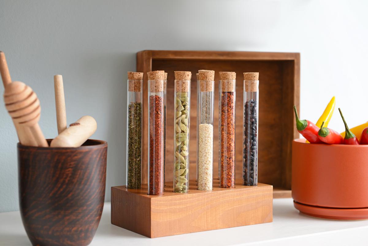 Tubes are a unique way to store your seasonings.