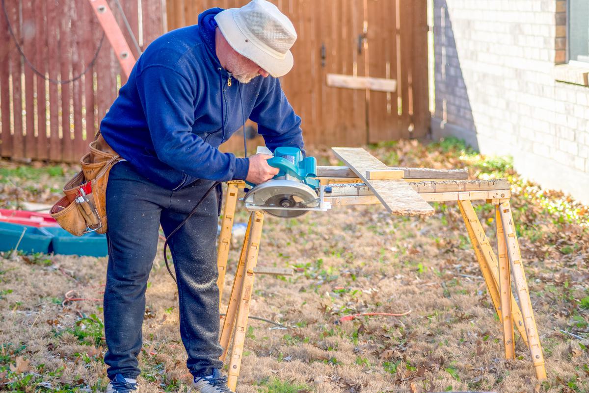A pair of sawhorses will often come in handy when you’re working with large pieces of wood.