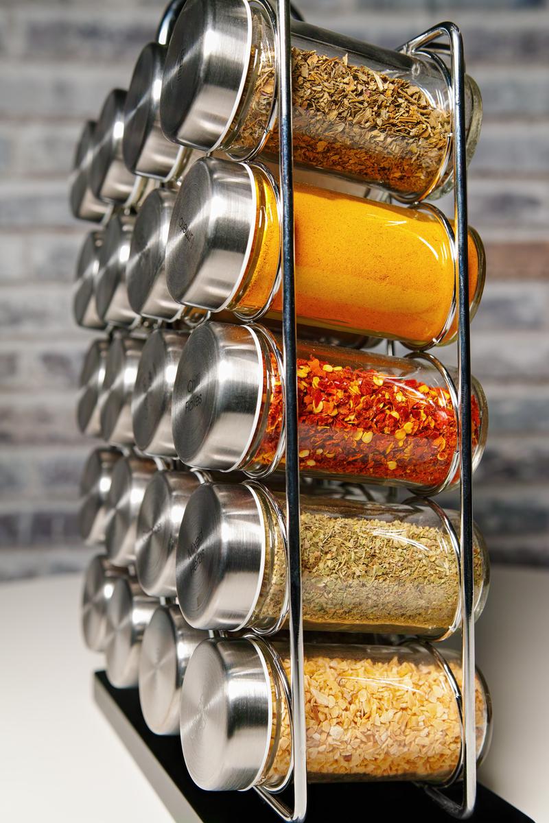 Metal spice racks are among the many ideal ways to store your herbs and spices.