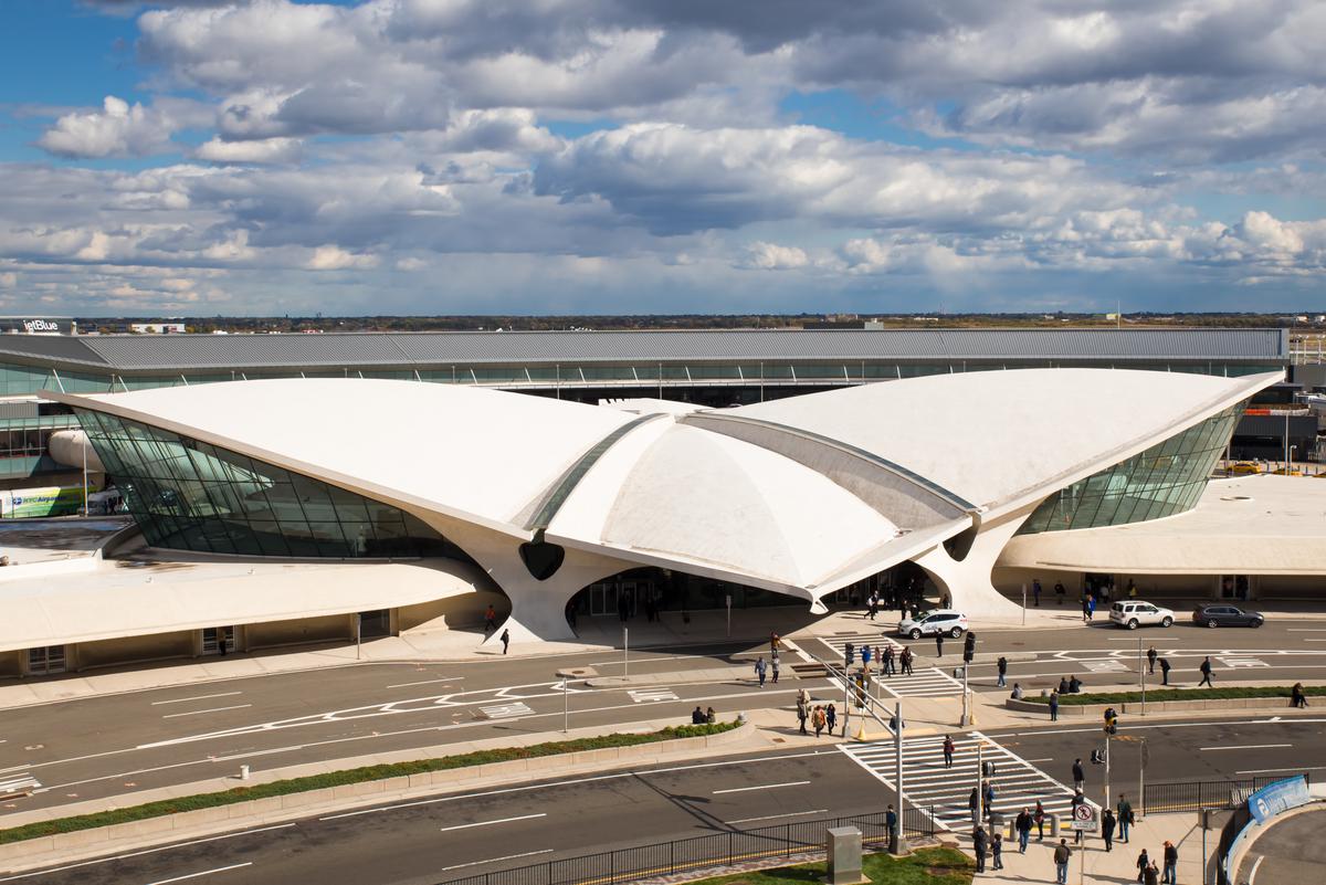 The TWA Flight Center is a perfect example of Futurist American architecture, and has been repurposed as a modern hotel.