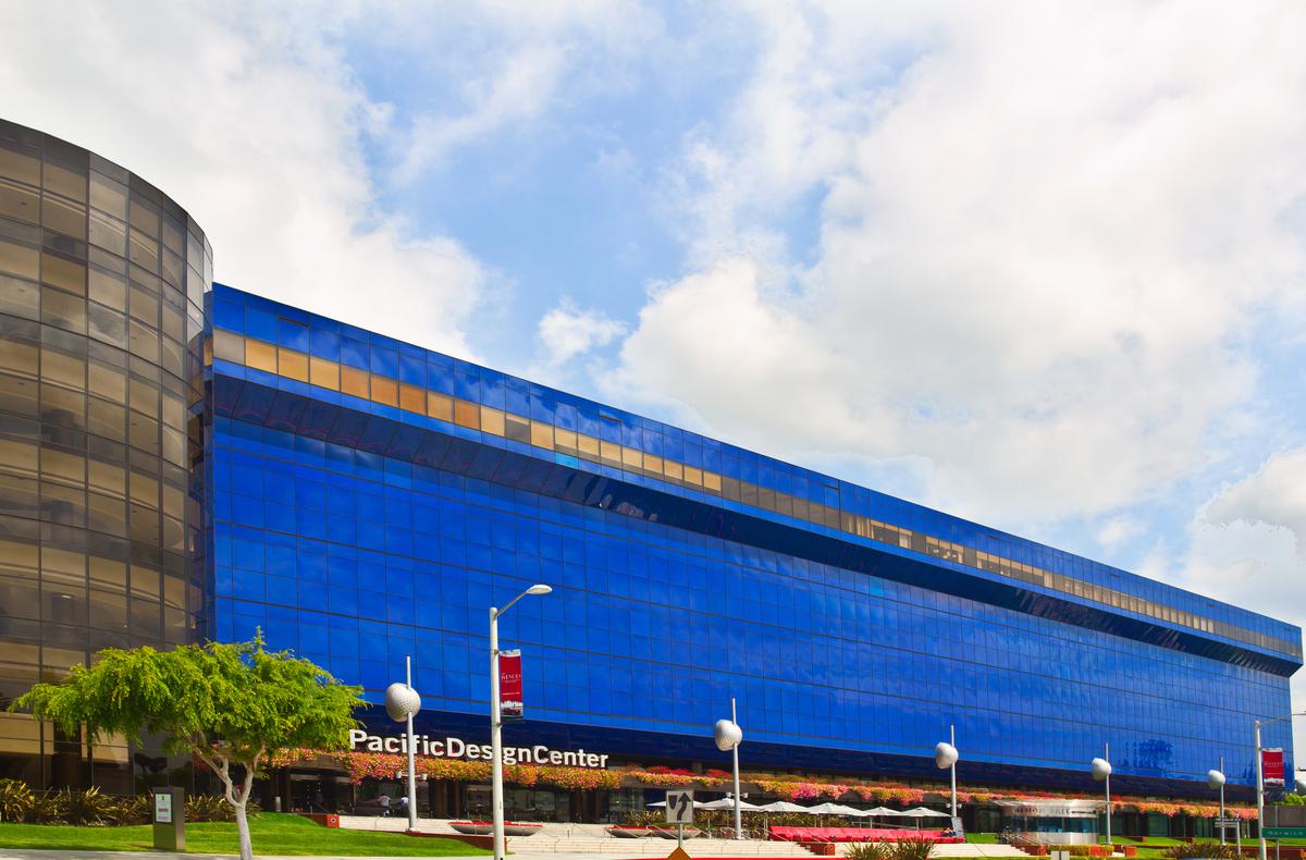 The colorful Pacific Design Center is nicknamed ‘The Blue Whale’ due to its distinctive blue cladding.